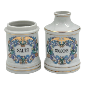 Antique French Ceramic Apothecary Jars - A Pair