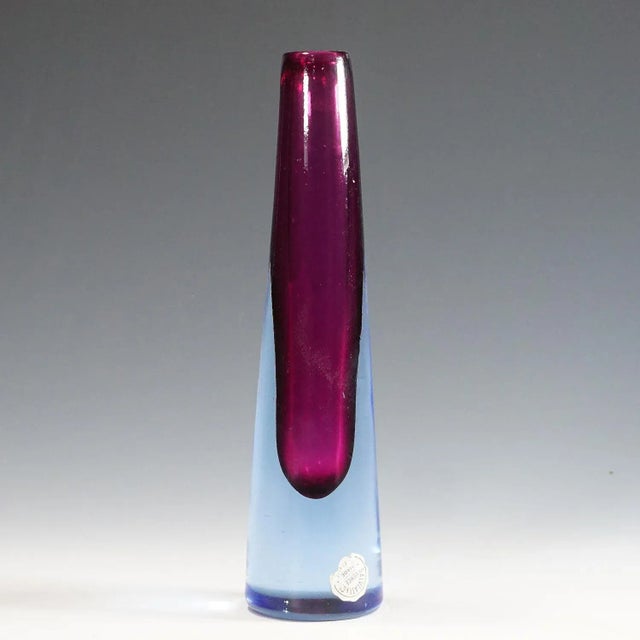 Vintage Murano Sommerso Glass Vase by Salviati & Co. Ca. 1960 For Sale - Image 6 of 6