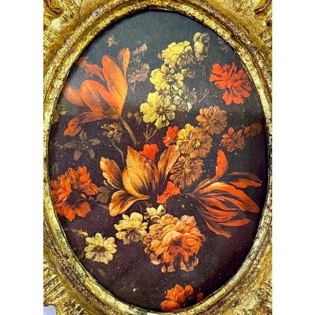 Italian Vintage Florentine Floral Souvenir Frame For Sale - Image 3 of 8