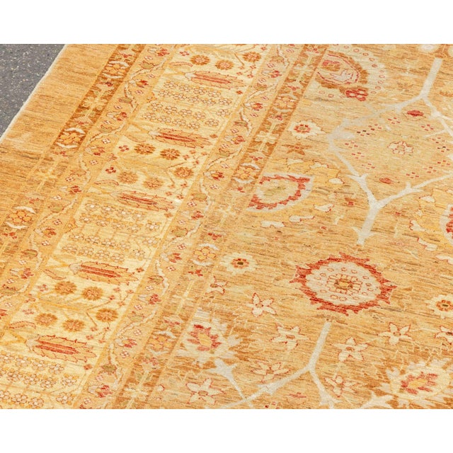 Islamic Afghan Tabriz Wool and Silk Carpet 17' 6" X 12' 7" For Sale - Image 3 of 10