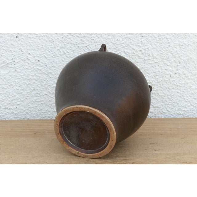 Antique Dark Glazed Stoneware Jar For Sale In Los Angeles - Image 6 of 7