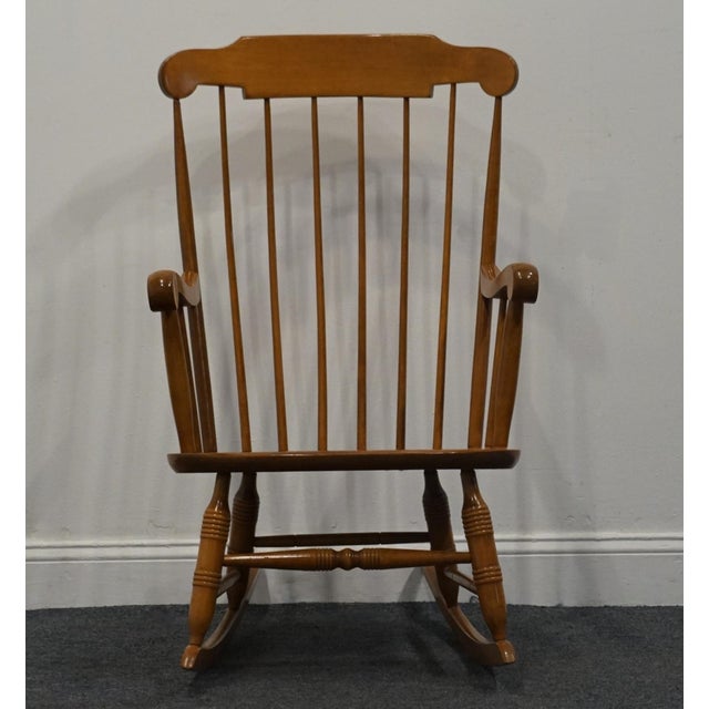 Nichols & Stone Nichols & Stone Solid Hard Rock Maple Colonial Early American Windsor Rocking Chair For Sale - Image 4 of 9