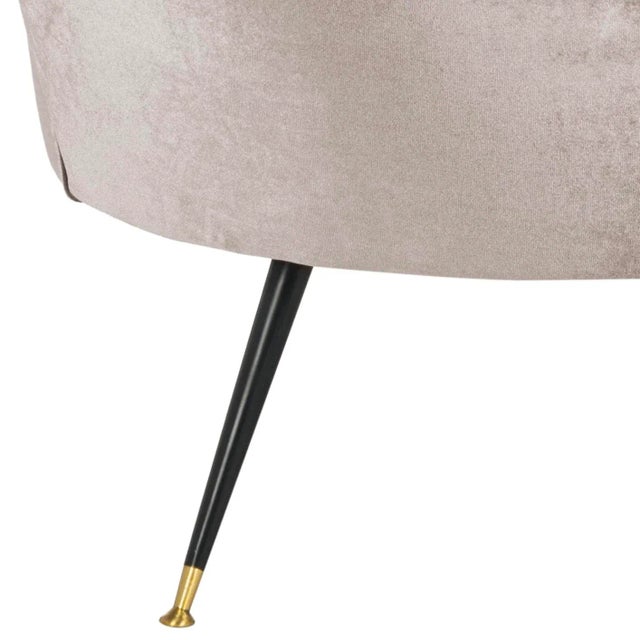 Greige Velvet Retro Mid Century Accent Chair in Hazelwood For Sale - Image 8 of 10