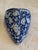 Traditional Pair of Blue and White Glazed Ceramic Floral Wall Pockets For Sale - Image 3 of 10