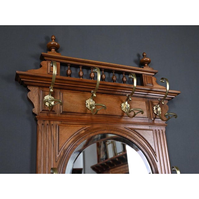 Oak Coat Rack, 1900s For Sale - Image 5 of 16