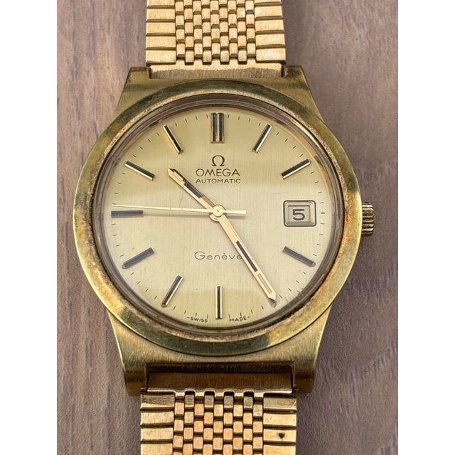 Gold Vintage Automatic Watch in Gold Plating from Omega, 1970s For Sale - Image 8 of 8