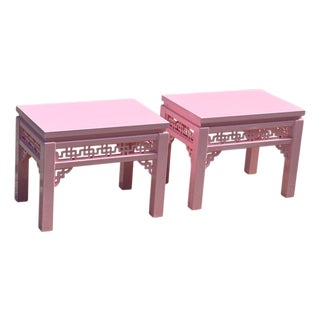 1980’s Pair Chinese Chippendale Fretwork Benches For Sale