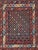 1890s Blue Navy Geometric Tribal Antique Caucasian Shirvan Rug ( 3'4" X 4'2" Handknotted Wool Carpet For Sale - Image 9 of 9