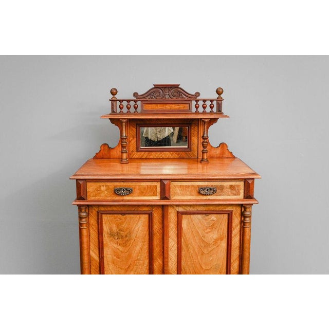 Brown Gründerzeit Vertiko with Walnut Top, Late 19th Century For Sale - Image 8 of 18