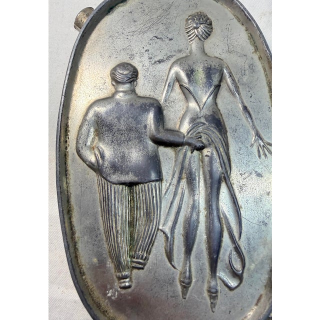 Vintage Naughty Risque Speakeasy Double Sided Figural Metal Ashtray For Sale - Image 10 of 10