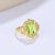 Contemporary Kai Renaissance Peridot Diamond Cocktail Ring in 14k Solid Gold, size 8.5 For Sale - Image 3 of 12