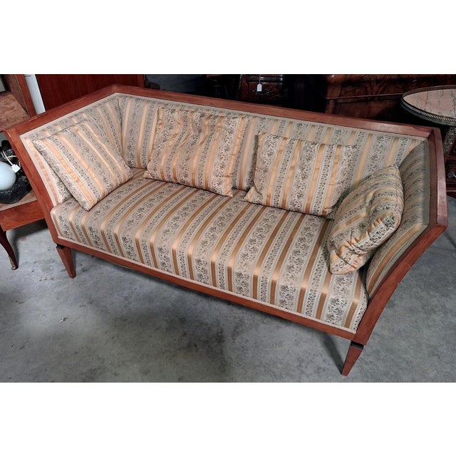 Biedermeier 3-Seater Sofa in Light Wood For Sale - Image 4 of 7