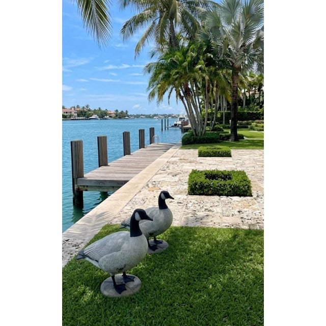 Pair of Vintage-Style Resin Canada Goose Garden Statuary For Sale - Image 9 of 12