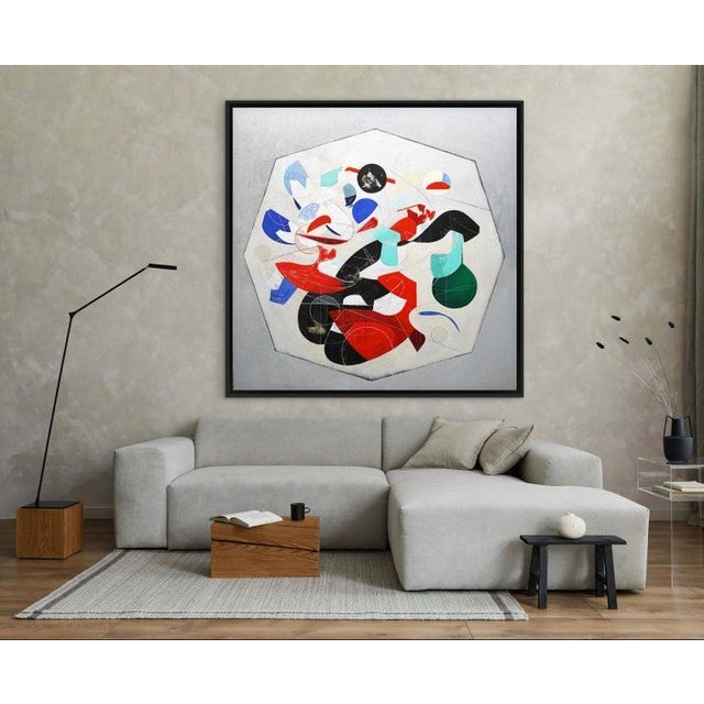 Isabel Brinck Abstract Oil Painting on Canvas Titled "Throughout the Night" Offered for sale is an oil on canvas painting...