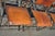 Brown Brutalist Ilana Goor Style Iron & Glass Dining Set, Table & 8 Leather Chairs - Set of 9 For Sale - Image 8 of 11