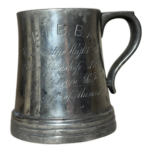 Antique 1899 Bibba Cambridge High & Latin Sports Pewter Champs Trophy Award Mug