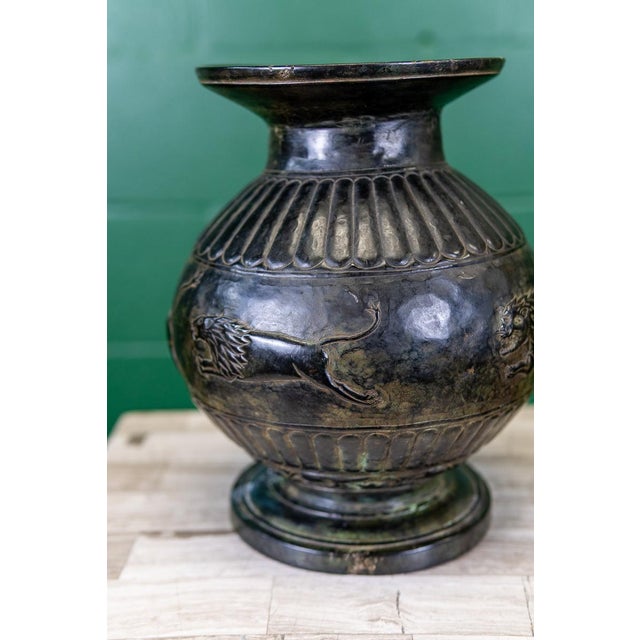 Hand-Forged Bronze Vase | Etruscan Revival For Sale - Image 14 of 17