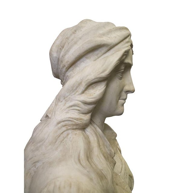 Bust of a Woman, 1800s, Marble For Sale - Image 3 of 6