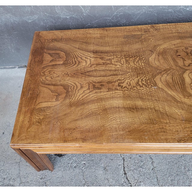 An unusual design for Lane Furniture is this book-matched exotic burl-wood top surface. Branded "Lane Furniture" on...