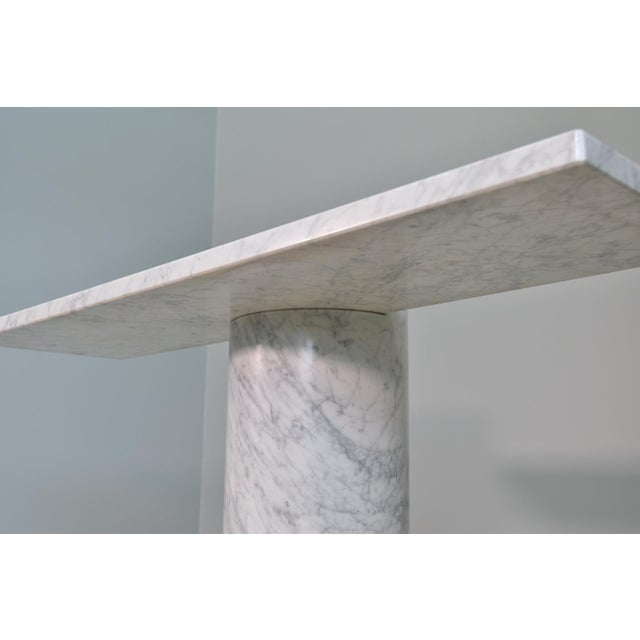 Console Table in White Carrara Marble by Angelo Mangiarotti for Skipper Loico Collection, 1980 For Sale - Image 9 of 16