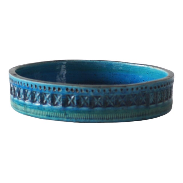 Mid-Century Modern Rimini Blue Ceramic Bowl by Aldo Londi for Bitossi For Sale