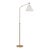 AERIN By Visual Comfort Studio Remy 1-Light Medium Task Floor Lamp in Burnished Brass and Rattan For Sale