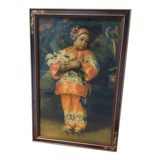 1920s "Chinese Lillies" Figurative Print After Esther Hunt, Framed For Sale