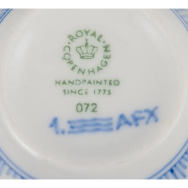 Blue Fluted Half Lace Coffee Cups & Saucers from Royal Copenhagen, Set of 12 For Sale - Image 6 of 9