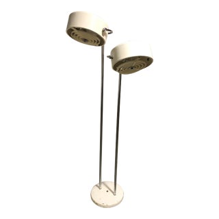 Vintage White Metal Floor Lamp For Sale
