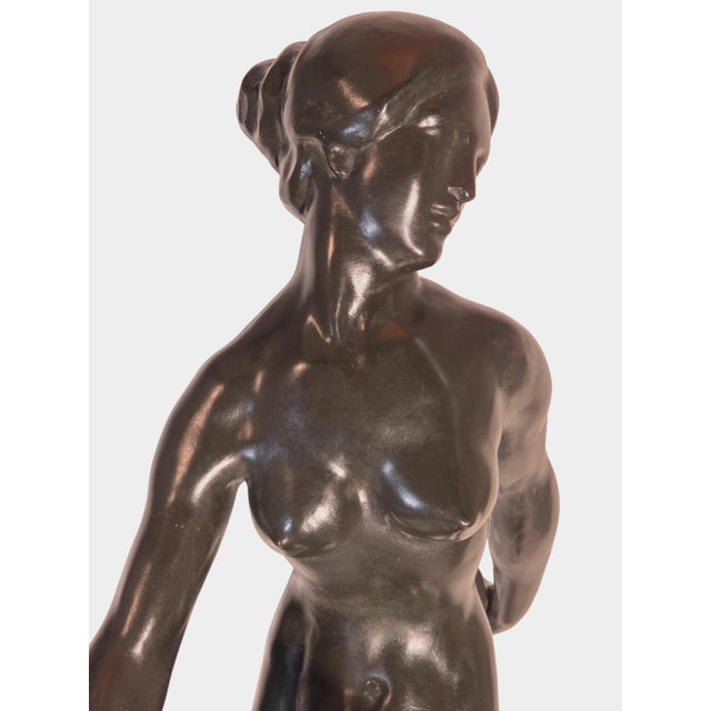 Early 20th Century E. Popineau Signed Large, Original, French Art Deco Bronze Female Cymbal Dancer - Francois Emile Popineau For Sale - Image 13 of 18