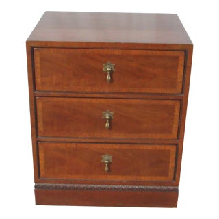Late 20th Century Henredon Folio Four Satinwood Nightstand Table For Sale