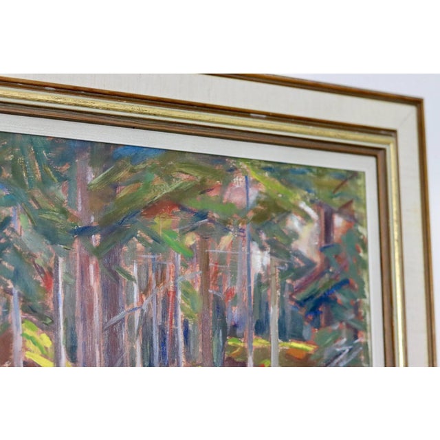 Sourced from Sweden Swedish Oil On Panel Painting "Forest" by S. TOQVIST - Vintage & Framed This expressive landscape...