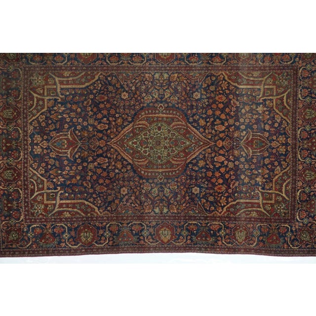 Late 18th Century Antique Mohtasham Kashan Rug 4'2'' X 6'6'' For Sale - Image 5 of 11