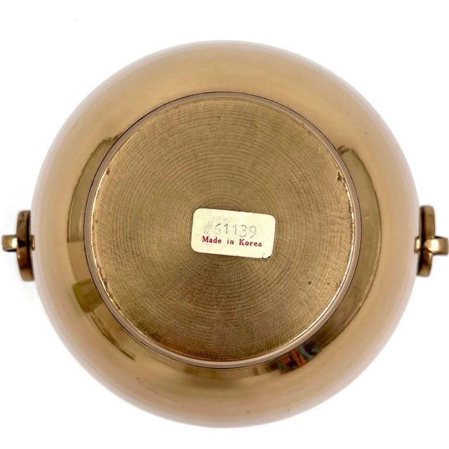Mid 20th Century Vintage 1960s Brass Bowl With Elephant Head Rings, Mid-Century Ice Bucket or Planter For Sale - Image 5 of 9