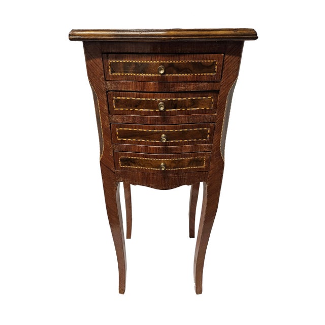 French Louis XV Mahogany Nightstand Bedside Side Table For Sale