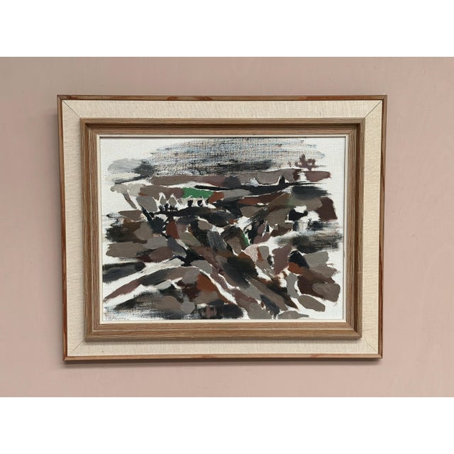 Original swedish oil on canvas – “abstract” by b. Person – signed – vintage & framed – 53 × 44 cm (20.8" × 17.3") incl....