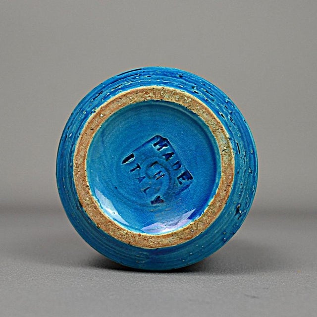 Ceramic Vase in Blue Rimini Liberty by Aldo Londi for Bitossi, 1957s For Sale - Image 9 of 12