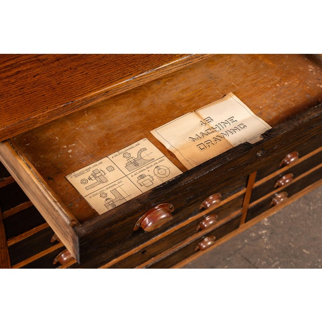 Antique Double Flat File Drafting Table For Sale - Image 11 of 15