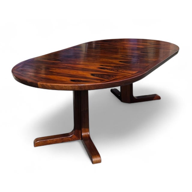 Mid 20th Century Danish Modern Rosewood 2 Leaf Dining Table For Sale - Image 4 of 13