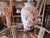 This vintage Frederick Cooper table lamp features a Chinoiserie bird design with intricate details in a multicolor scene...