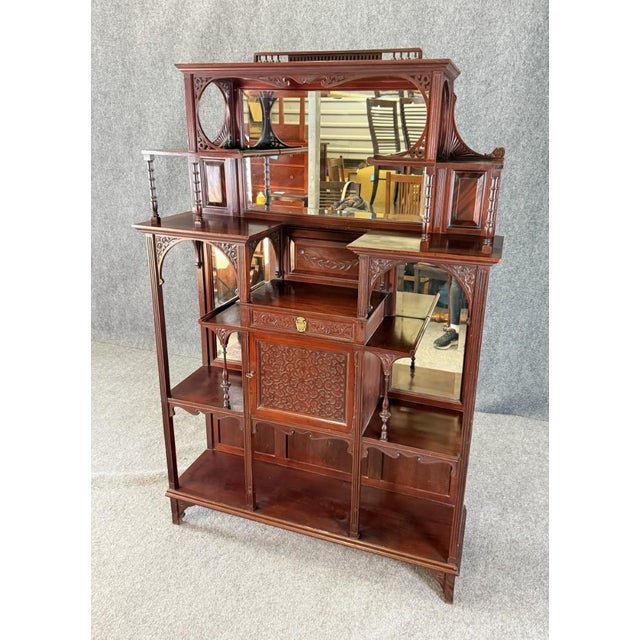 Victorian Circa 1885 Mahogany Display Stand Étagère For Sale - Image 3 of 14