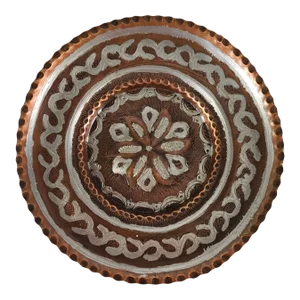 Greece Copper Overlay Decorative Plate Wall Art