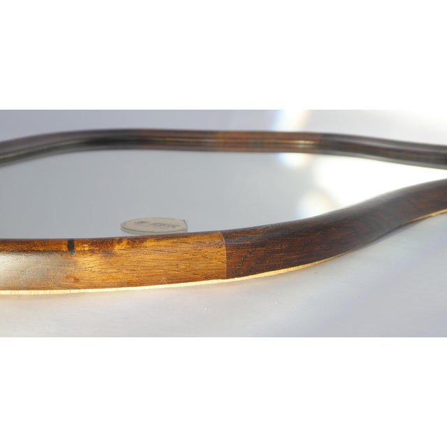 Vintage Dutch Scalloped Wooden Mirror, 1950s For Sale - Image 3 of 11