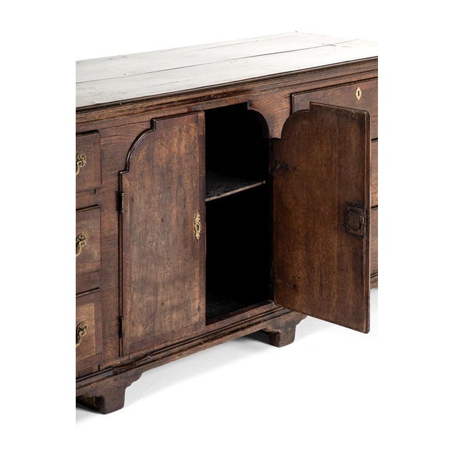 George III English Oak and Walnut Dresser Base For Sale - Image 11 of 15