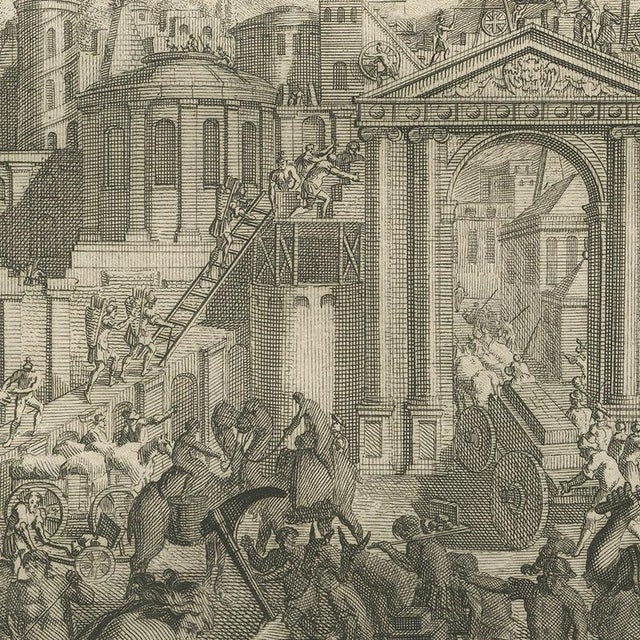 Pieter Mortier, Rebuilding the Temple and the City of Jerusalem, Pieter 1700, Engraving For Sale - Image 6 of 12