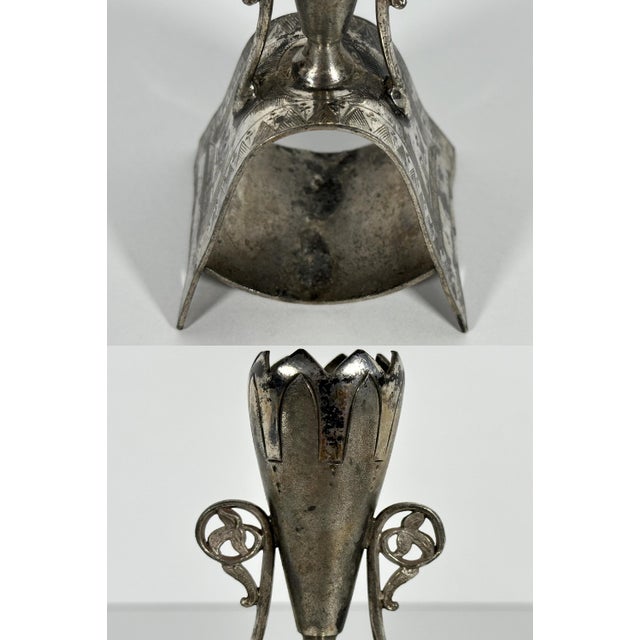 Traditional 19th Century Simpson Hall Miller Silver Plate Napkin Ring Toothpick Holder: Egyptian Revival For Sale - Image 3 of 10