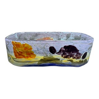1900s Large Rectangular Daum Nancy Pâte De Verre Dish For Sale