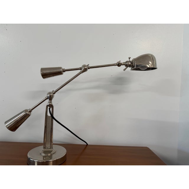 Ralph Lauren Home Rl '67 Polished Nickel Boom Arm Desk Lamp For Sale In West Palm - Image 6 of 7