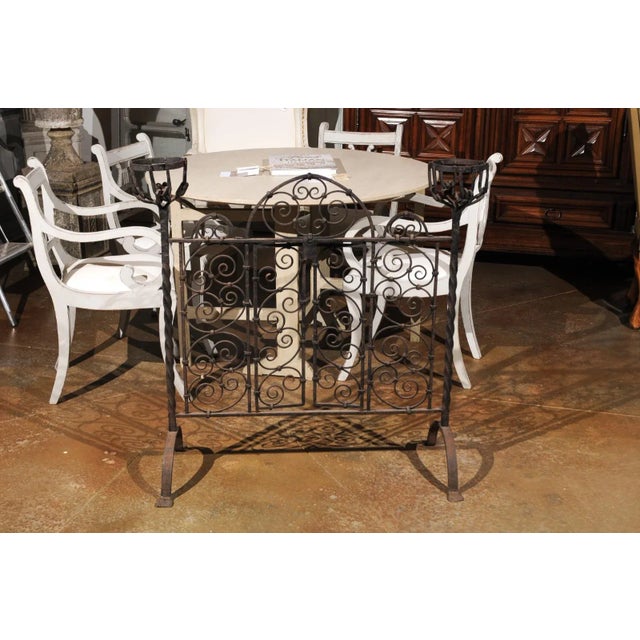 French Wrought Iron Freestanding Firescreen with Warming Holders, circa 1880 For Sale - Image 10 of 12