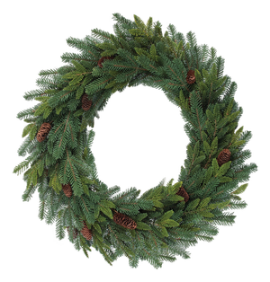Oversized Pine and Pinecone Wreath 34"D